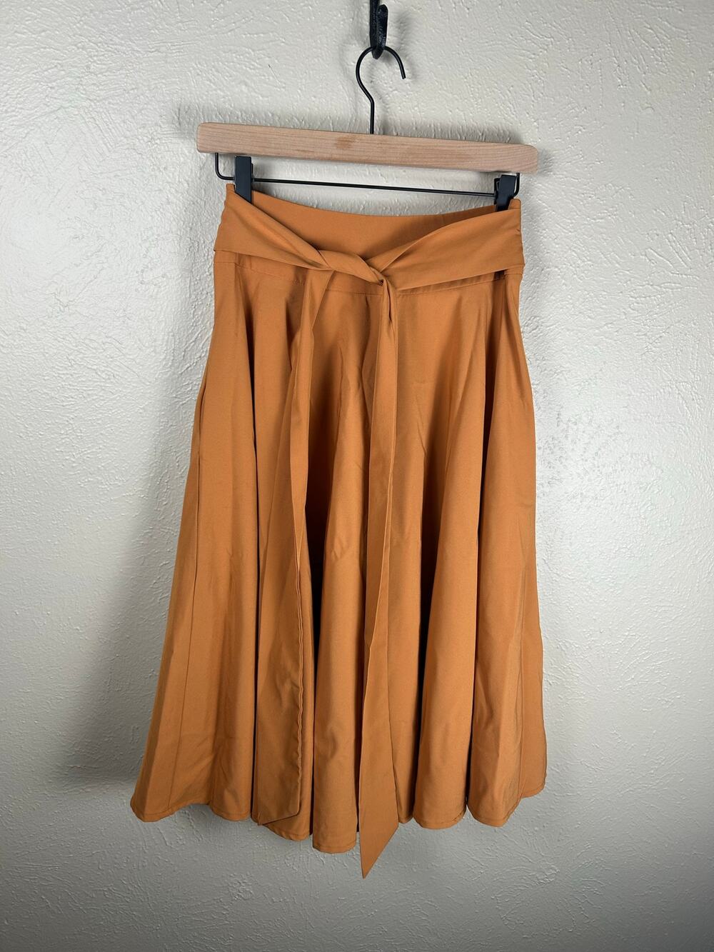 Belle Poque Skirt Size Small Knee Length Orange Flowy Boho Retro Preppy